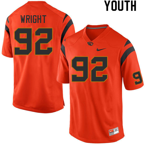 Youth #92 Jake Wright Oregon State Beavers College Football Jerseys Sale-Orange - Click Image to Close